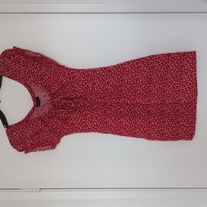 Sundae Muse red and white floral dress